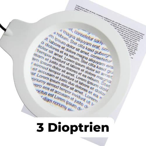 3 Dioptrien Vergrößerung Lupenleuchte