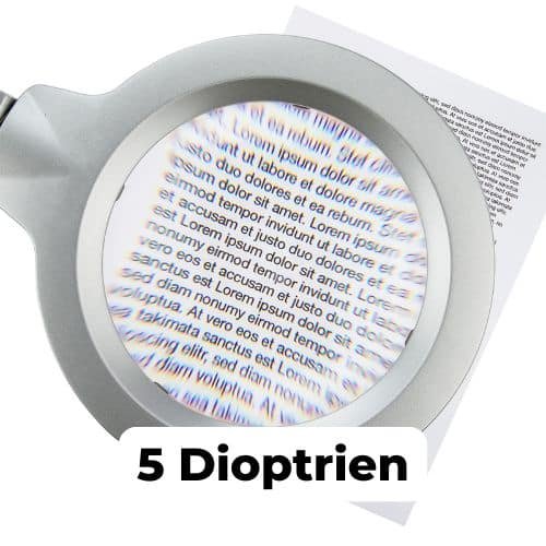 5 Dioptrien Vergrößerung Lupenleuchte