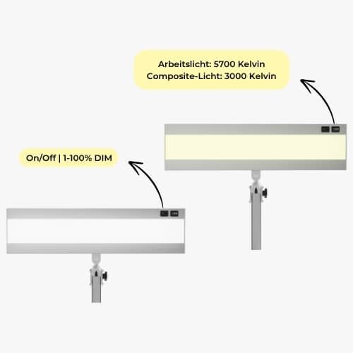 Gelenkleuchte Composite Line mit 2 Schaltern
